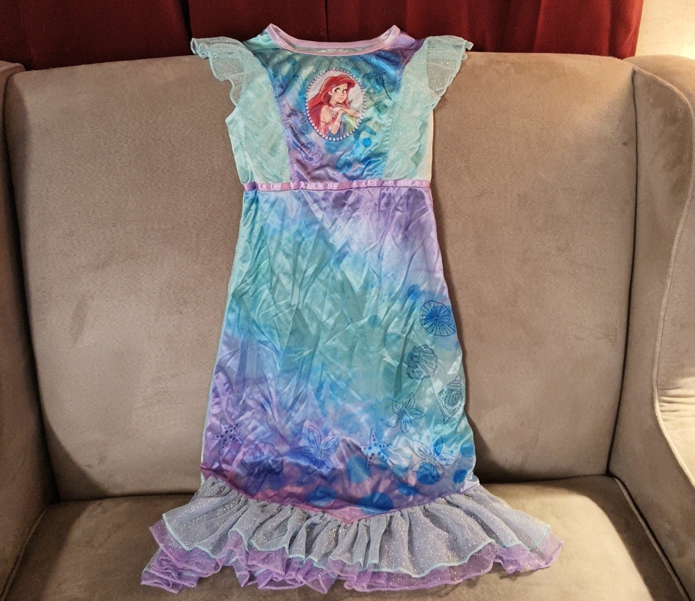 Disney Princess Ariel Sleep Dress in Aqua and Lavender Trim